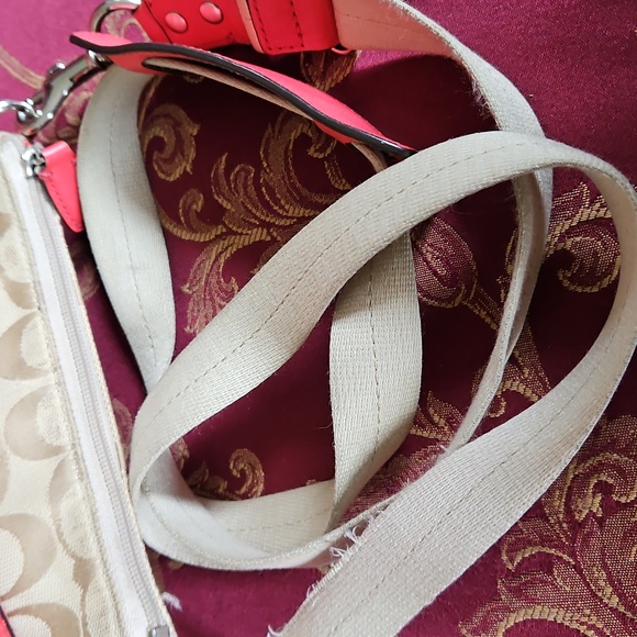 Coach Tan and Coral Crossbody Bag - Picture 6 of 12